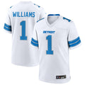 Custom #1 White DET Football Shirt Top