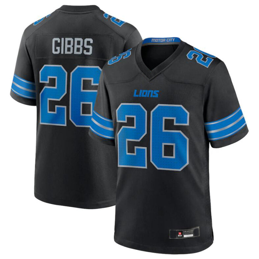 Custom #26 Black DET Football Shirt Top