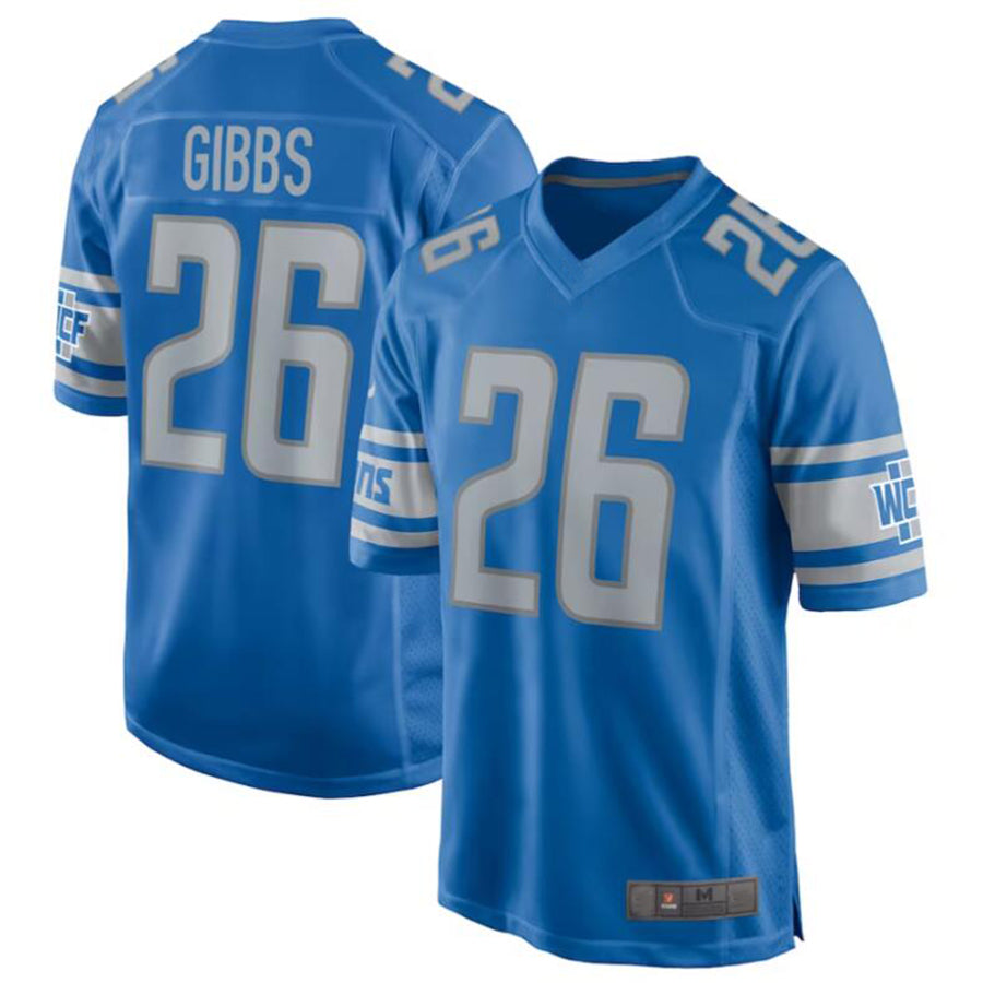 Custom #26 Blue DET Football Shirt Top