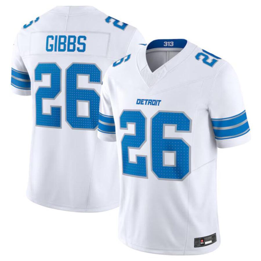 Custom #26 White DET Football Shirt Top