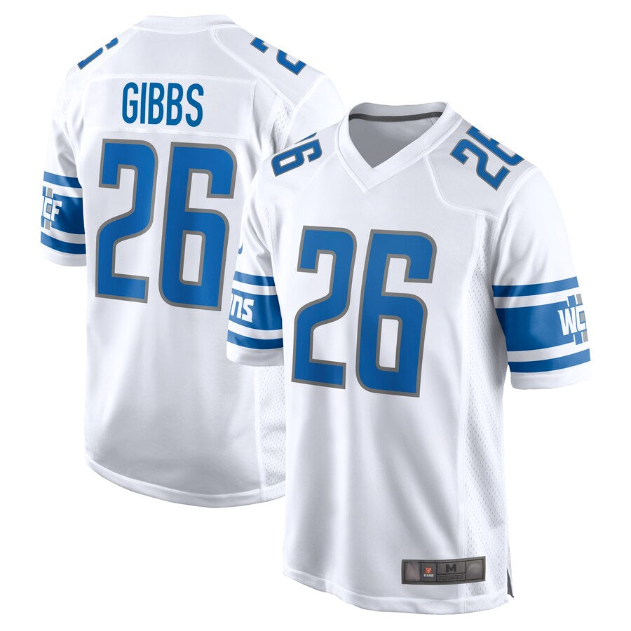Custom #26 White DET Football Shirt Top