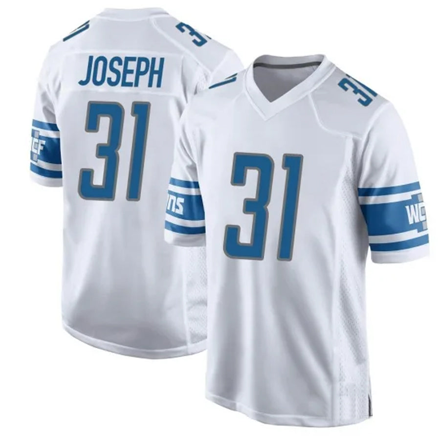 Custom #31 White DET Football Shirt Top