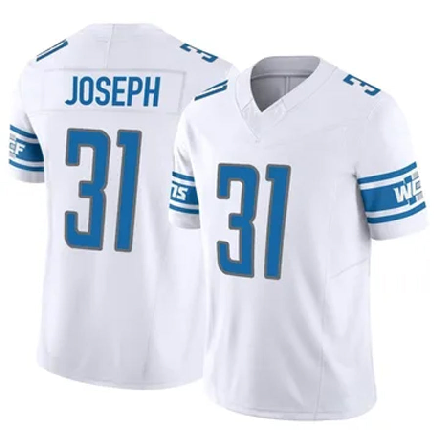 Custom #31 White DET Football Shirt Top