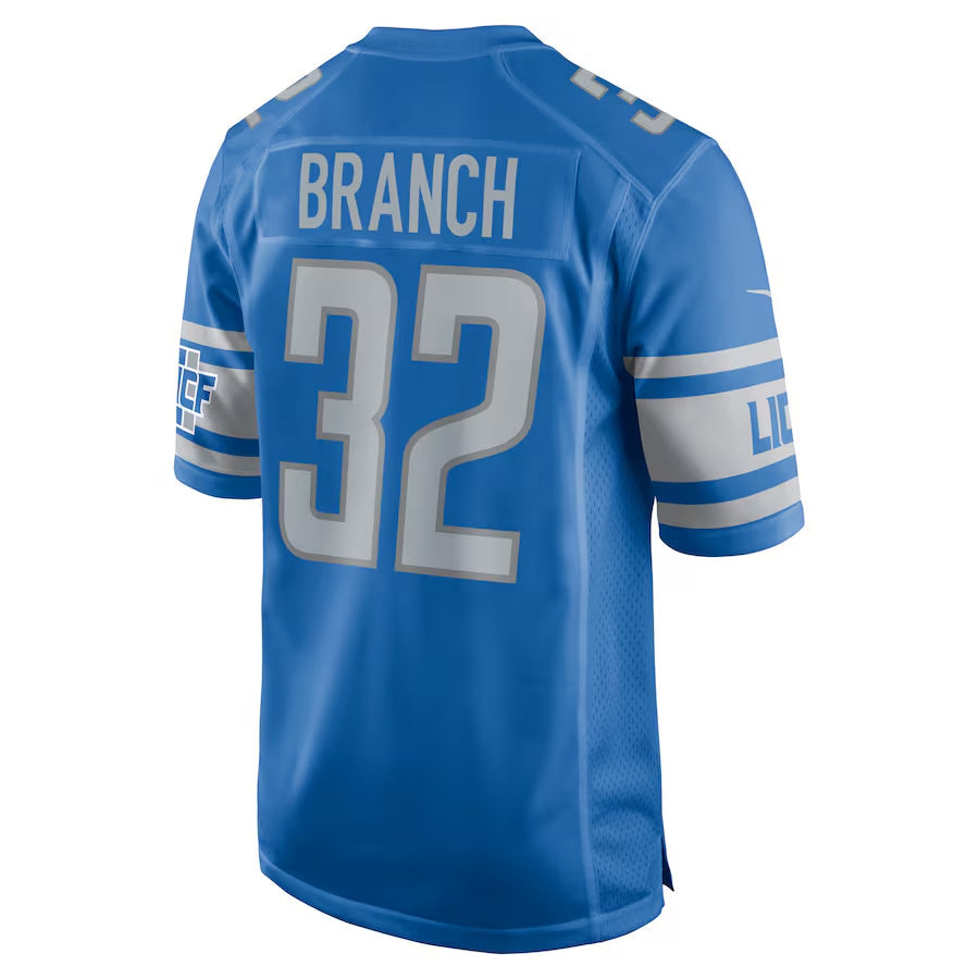 Custom #32 Blue DET Football Shirt Top