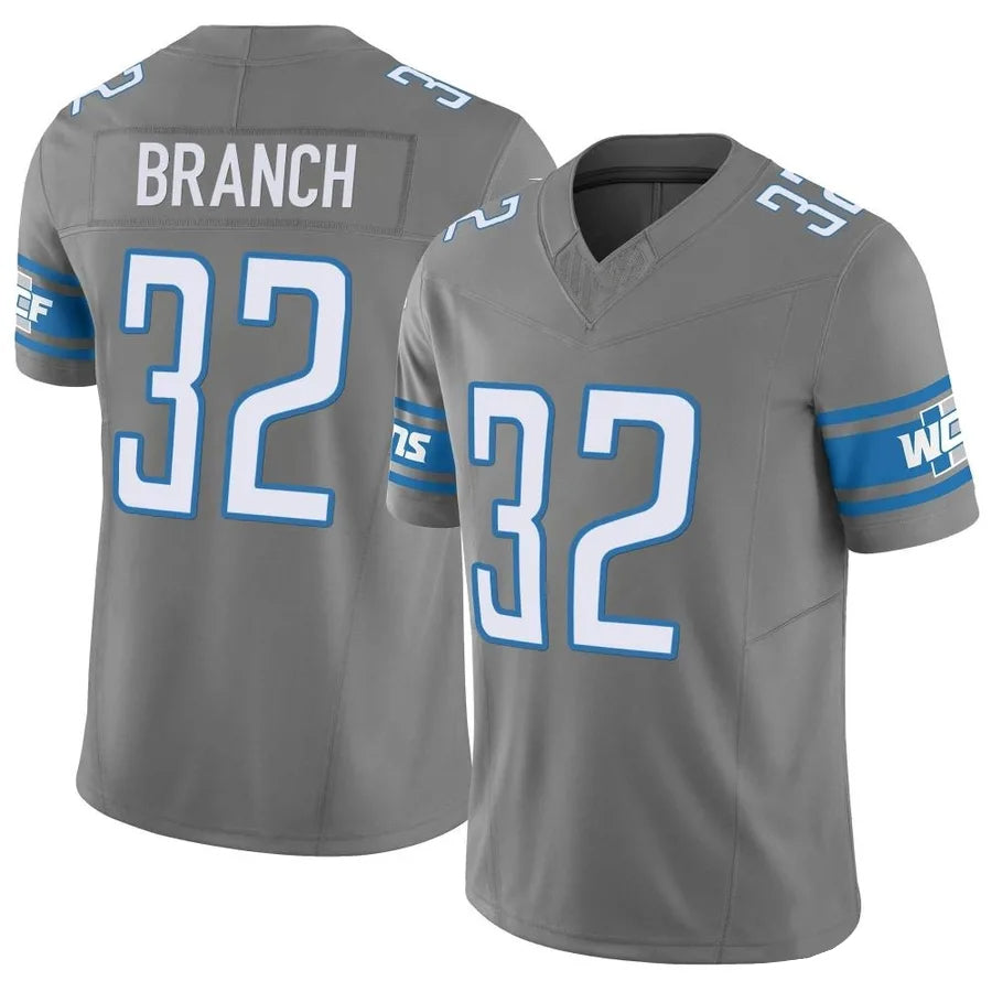 Custom #32 Gray DET Football Shirt Top