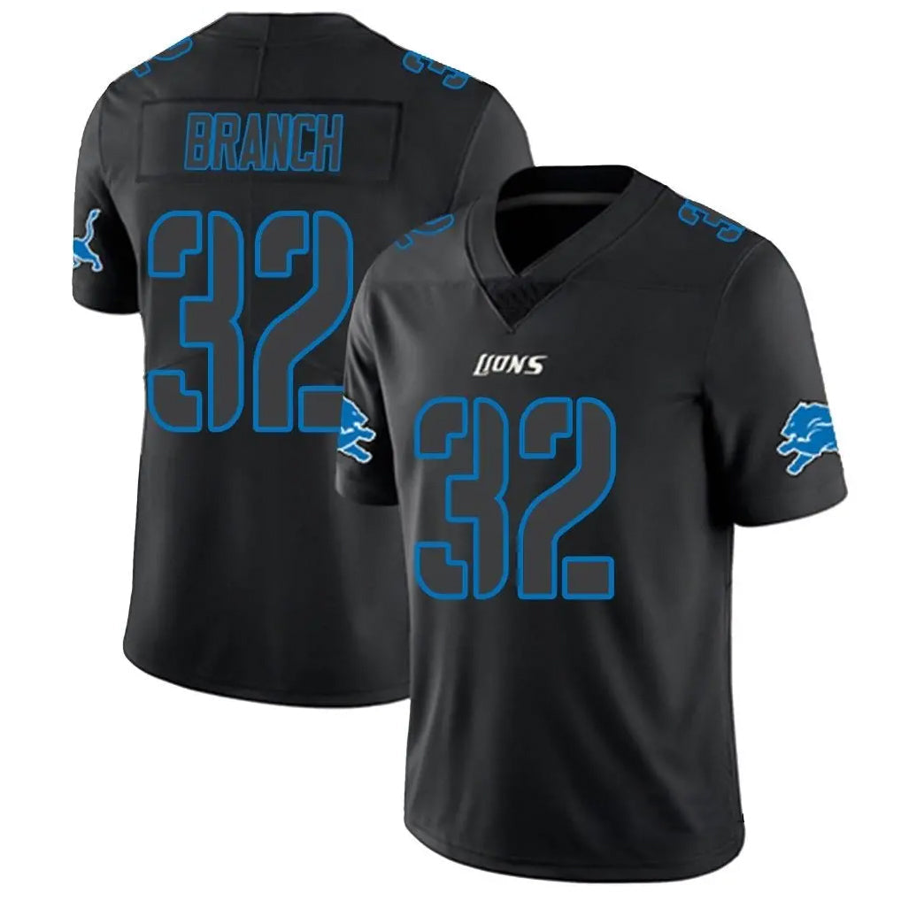 Custom #32 Black DET Football Shirt Top