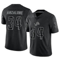 Custom #34 Black DET Football Shirt Top