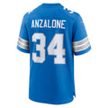 Custom #34 Blue DET Football Shirt Top
