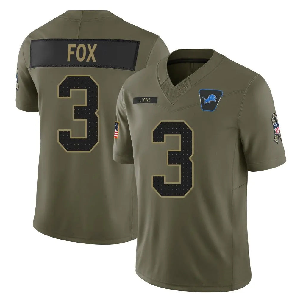 Custom #3 Olive DET Football Shirt Top