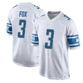Custom #3 White DET Football Shirt Top