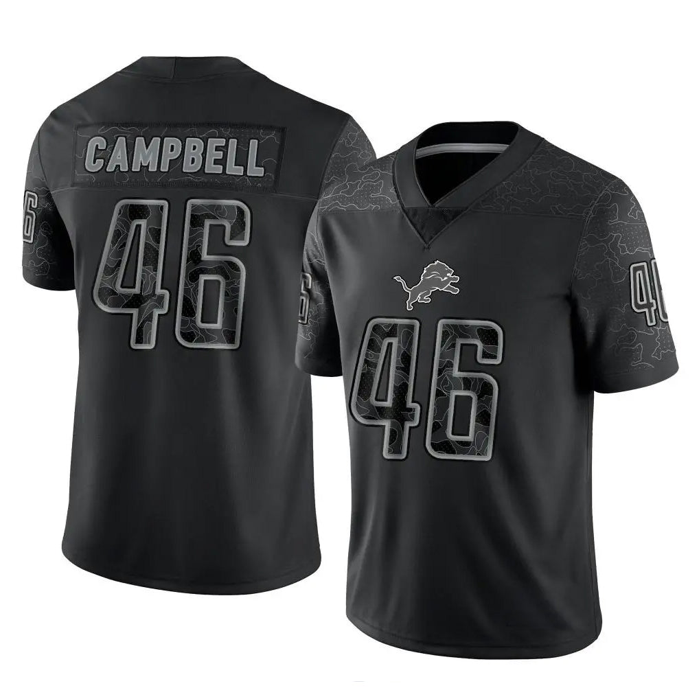 Custom #46 Black DET Football Shirt Top