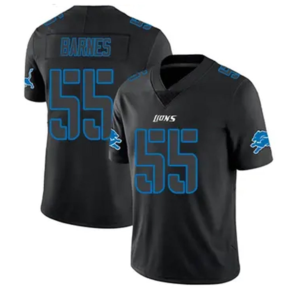Custom #55 Black DET Football Shirt Top