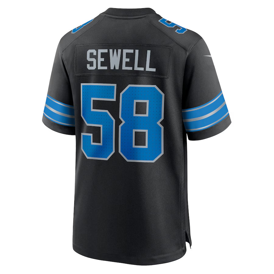 Custom #58 Black DET Football Shirt Top