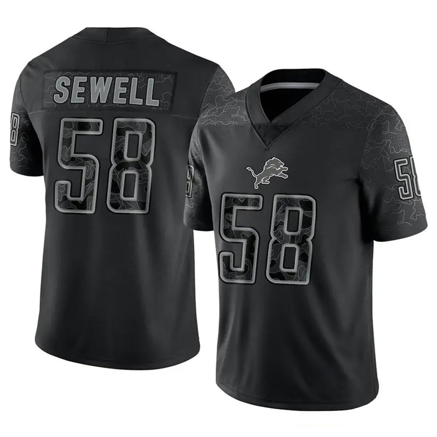 Custom #58 Black DET Football Shirt Top