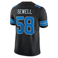 Custom #58 Black DET Football Shirt Top