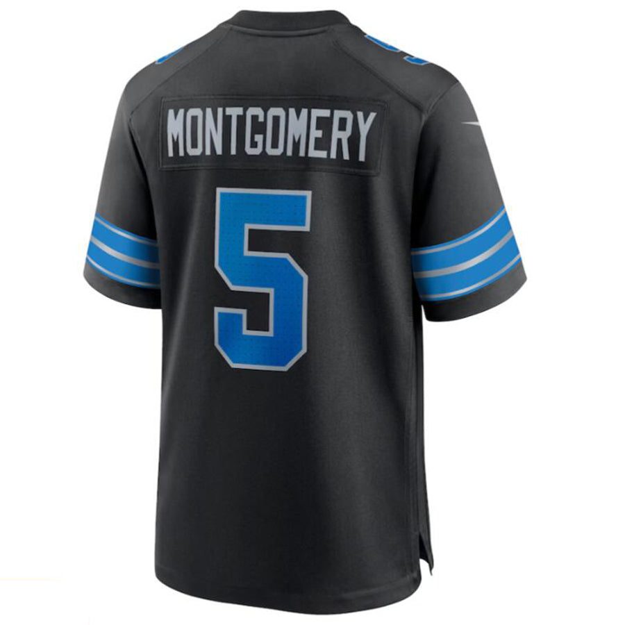 Custom #5 Black DET Football Shirt Top