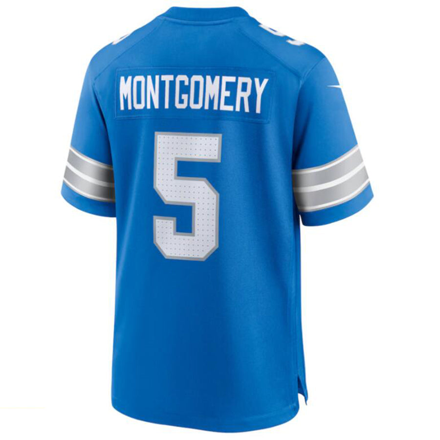 Custom #5 Blue DET Football Shirt Top