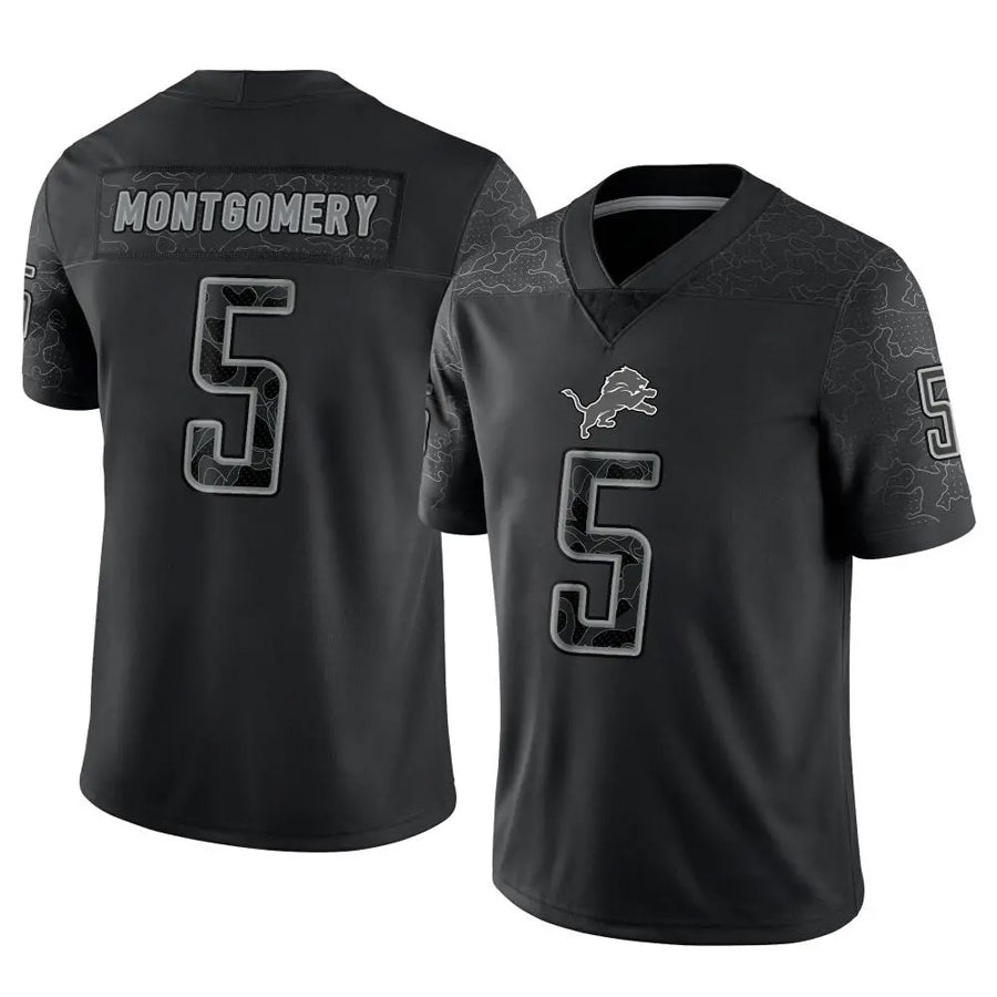 Custom #5 Black DET Football Shirt Top