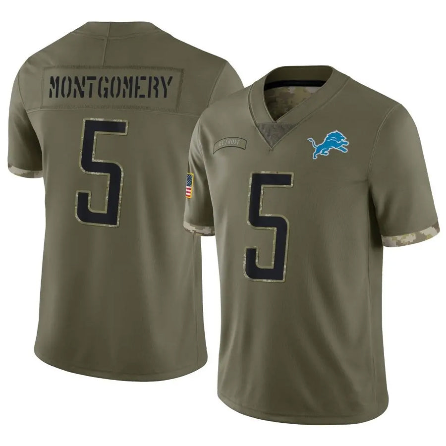 Custom #5 Olive DET Football Shirt Top