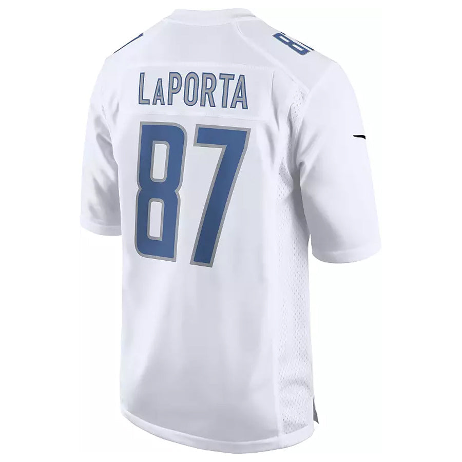 Custom #87 White DET Football Shirt Top