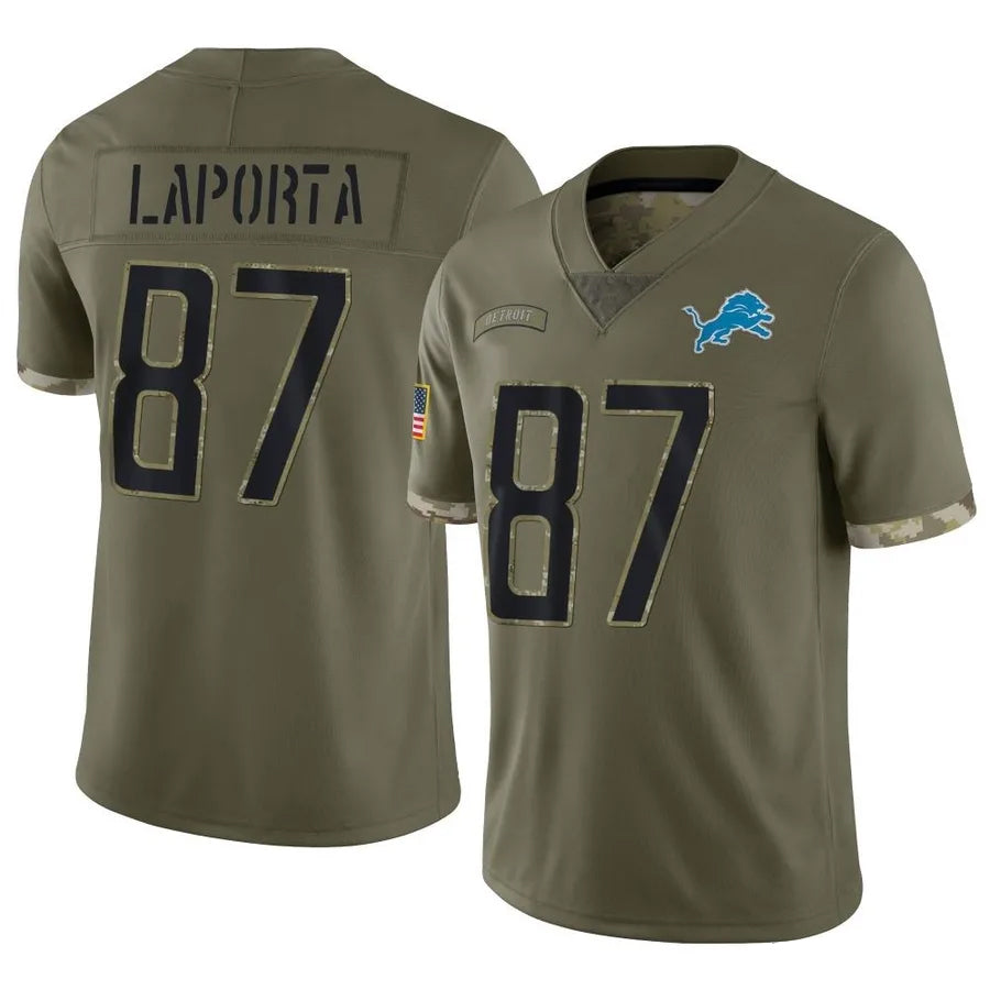 Custom #87 Olive DET Football Shirt Top
