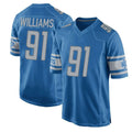 Custom #91 Blue DET Football Shirt Top