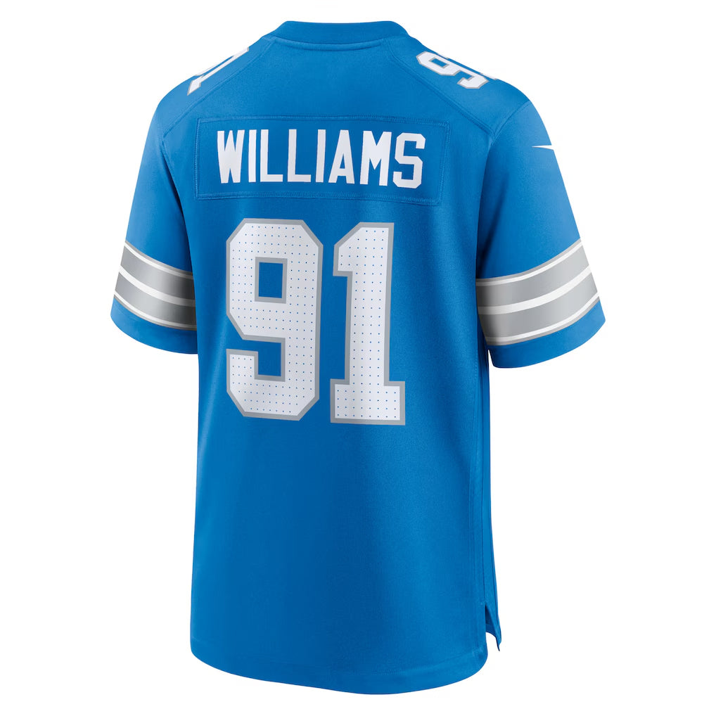 Custom #91 Blue DET Football Shirt Top