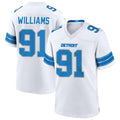 Custom #91 White DET Football Shirt Top