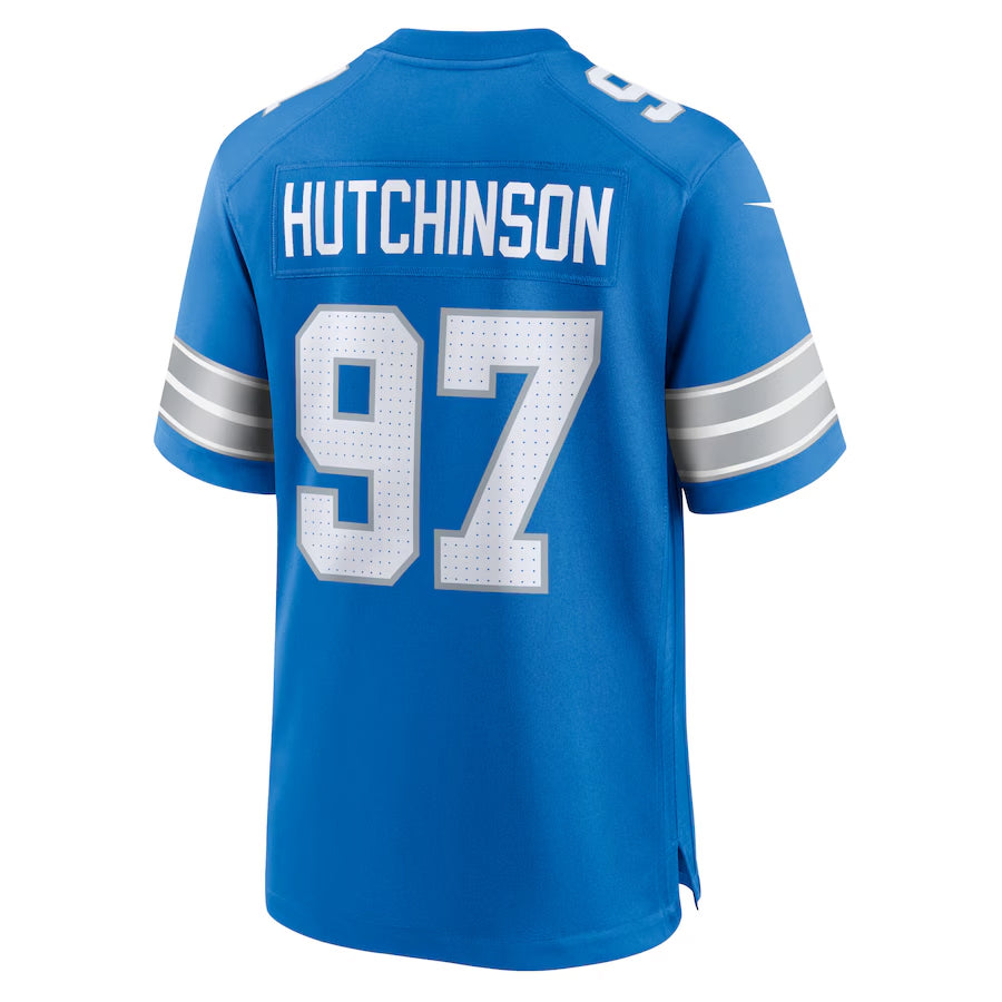 Custom #97 Blue DET Football Shirt Top