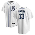Custom #13 White DET Baseball Shirt Top
