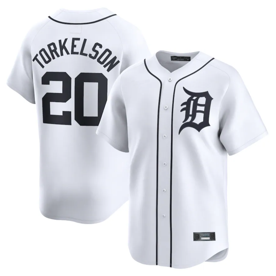 Custom #20 White DET Baseball Shirt Top