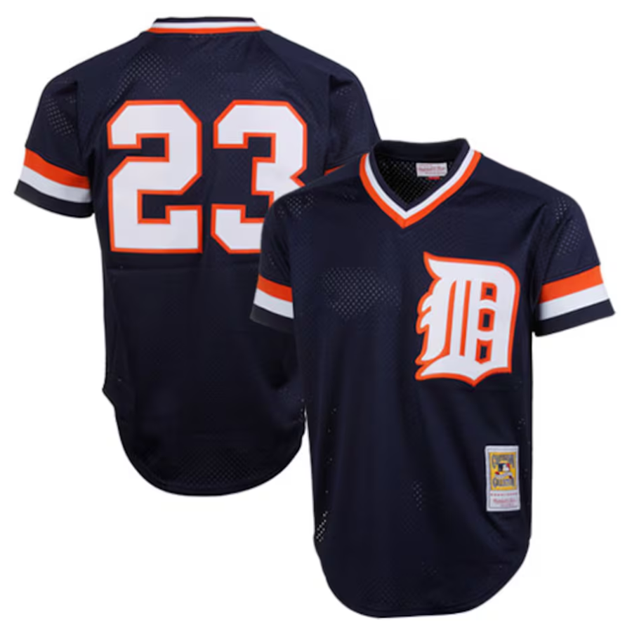 Custom #23 Navy 1984 DET Baseball Shirt Top