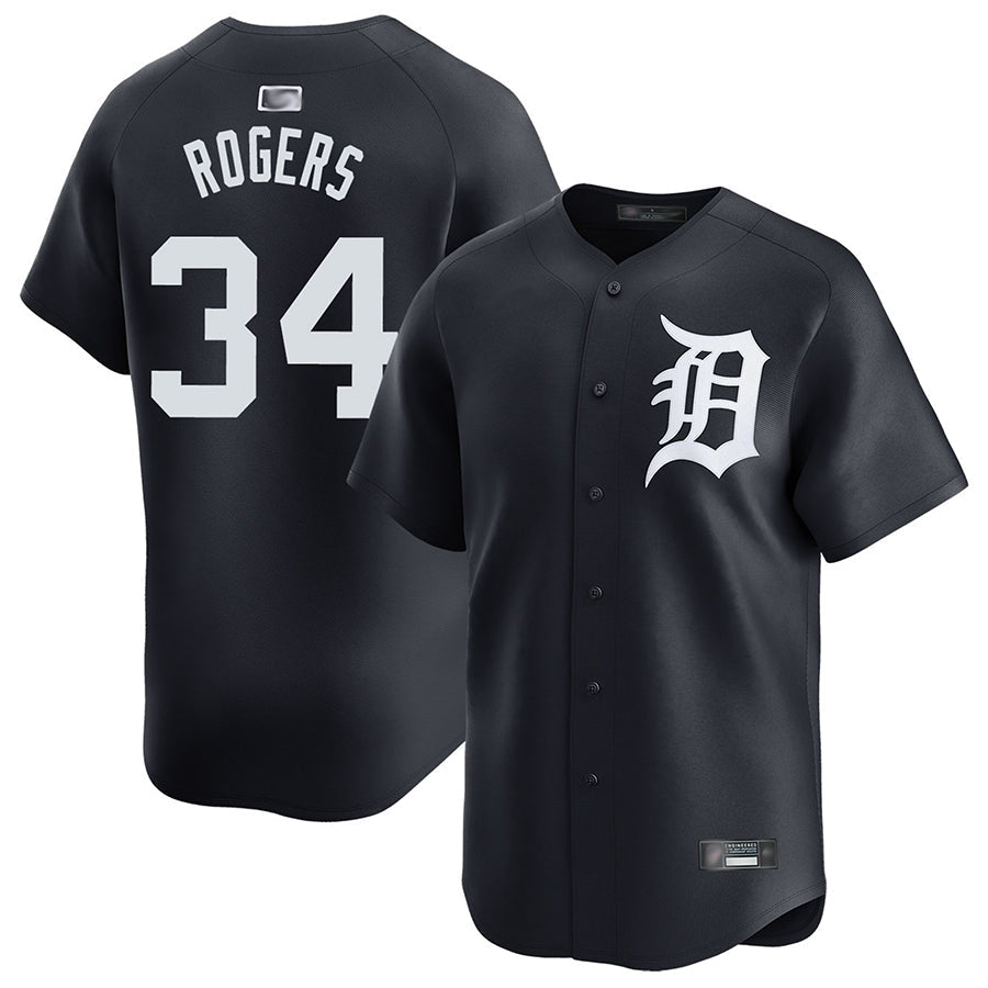 Custom #34 Navy DET Baseball Shirt Top