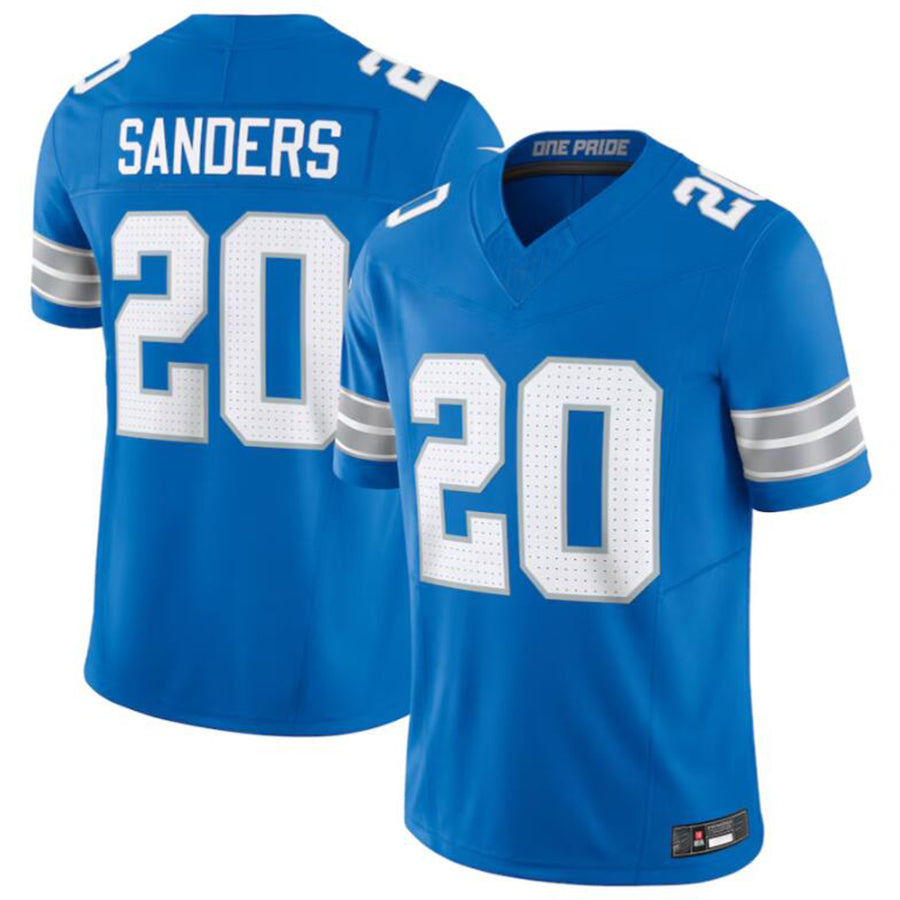 Custom #20 Blue DET Football Shirt Top