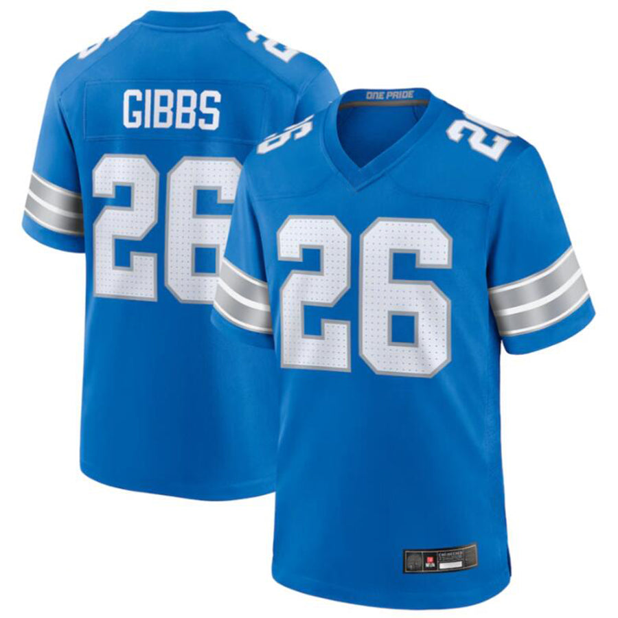 Custom #26 Blue DET Football Shirt Top