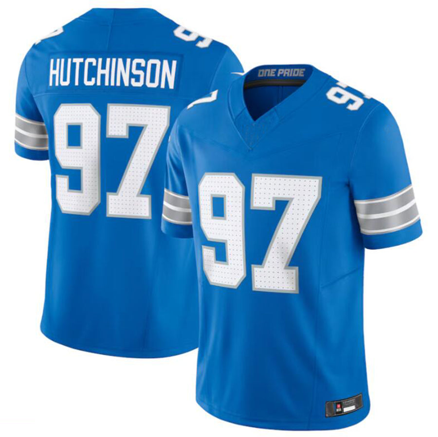 Custom #97 Blue DET Football Shirt Top