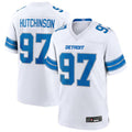 Custom #97 White DET Football Shirt Top