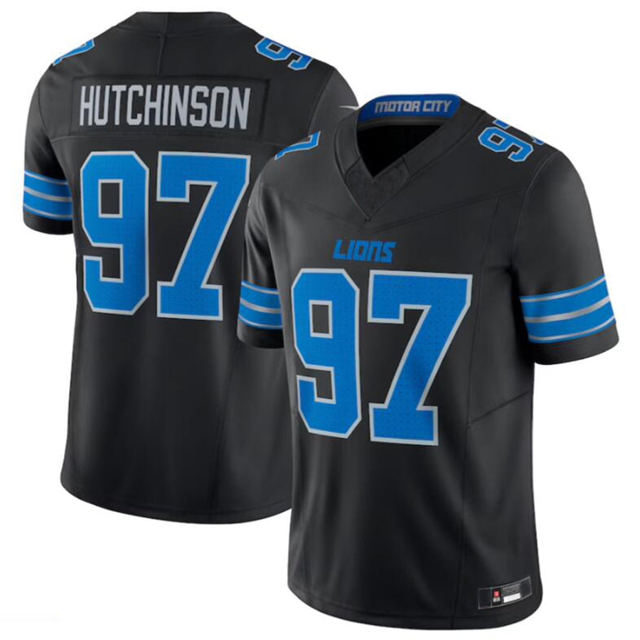 Custom #97 Black DET Football Shirt Top