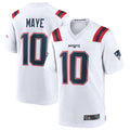 Custom #10 White NE Football Shirt Top