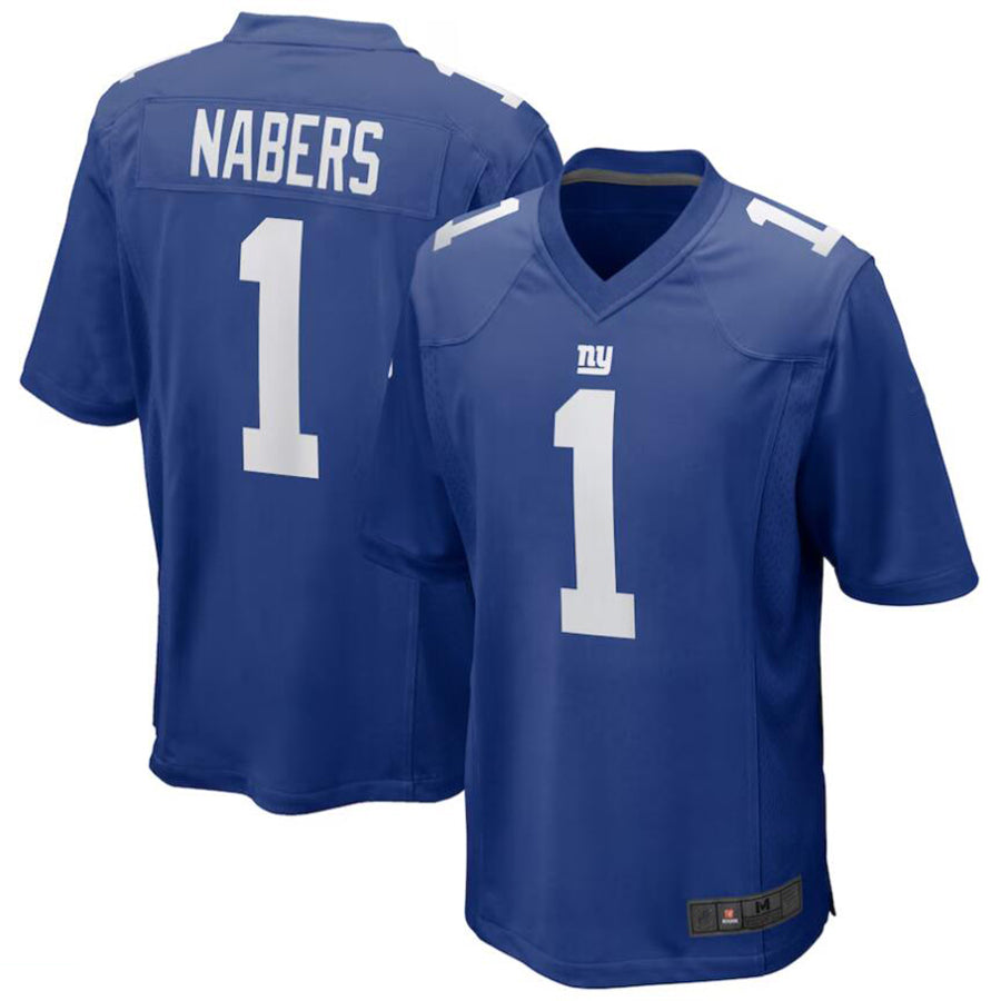 Custom #1 Royal NYG Football Shirt Top
