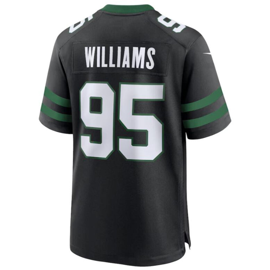 Custom #95 Black NYJ Football Shirt Top