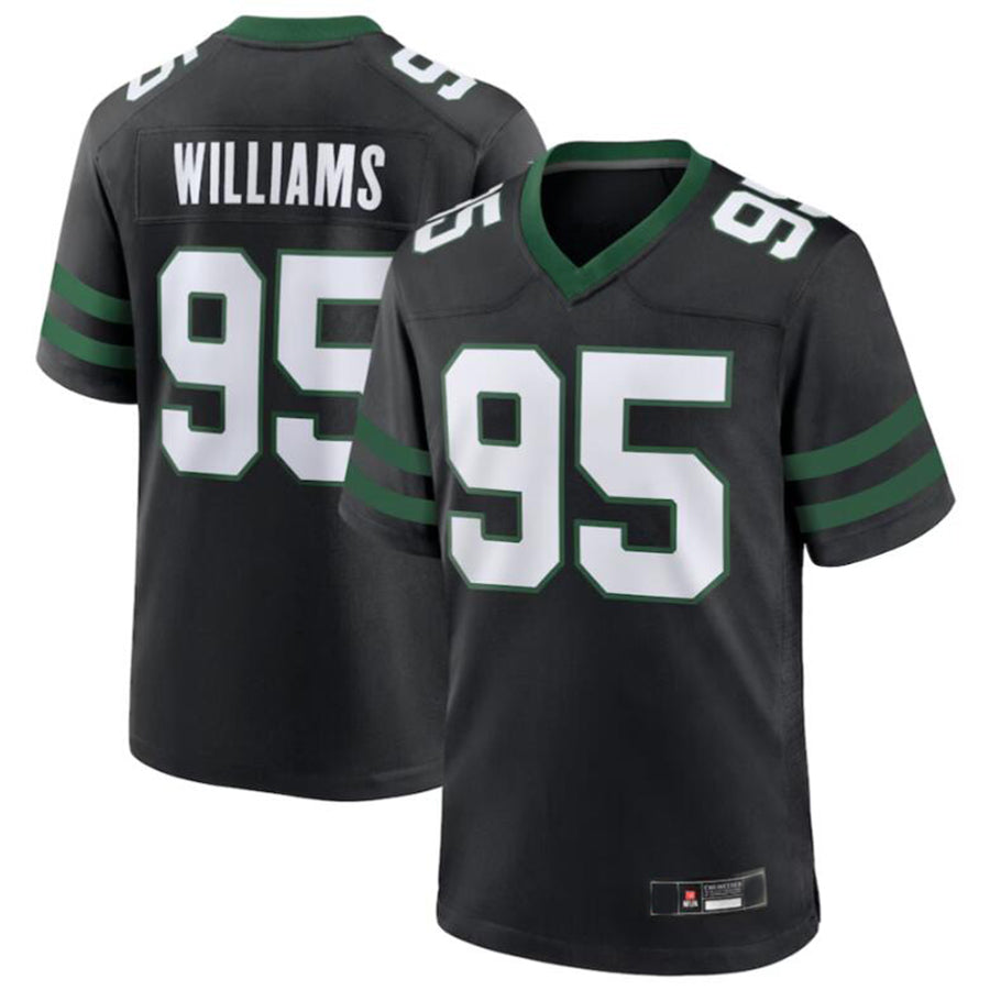 Custom #95 Black NYJ Football Shirt Top