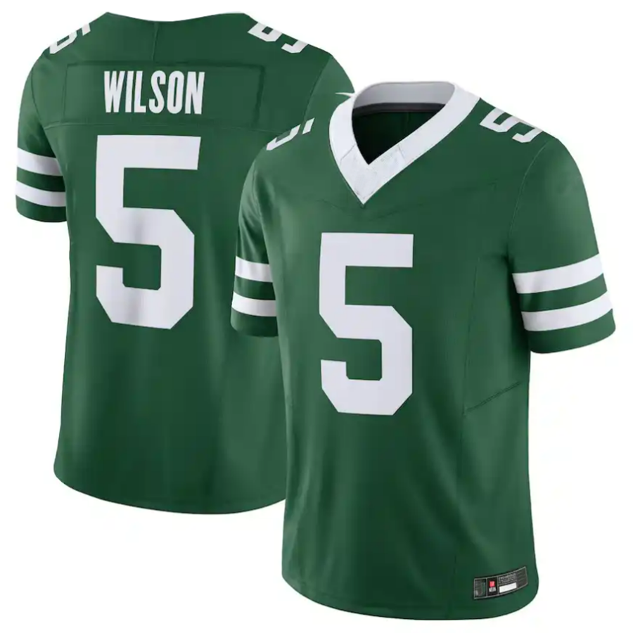 Custom #5 Green NYJ Football Shirt Top