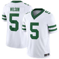 Custom #5 White NYJ Football Shirt Top