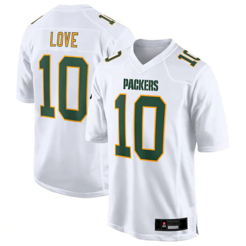 Custom #10 White GB Football Shirt Top