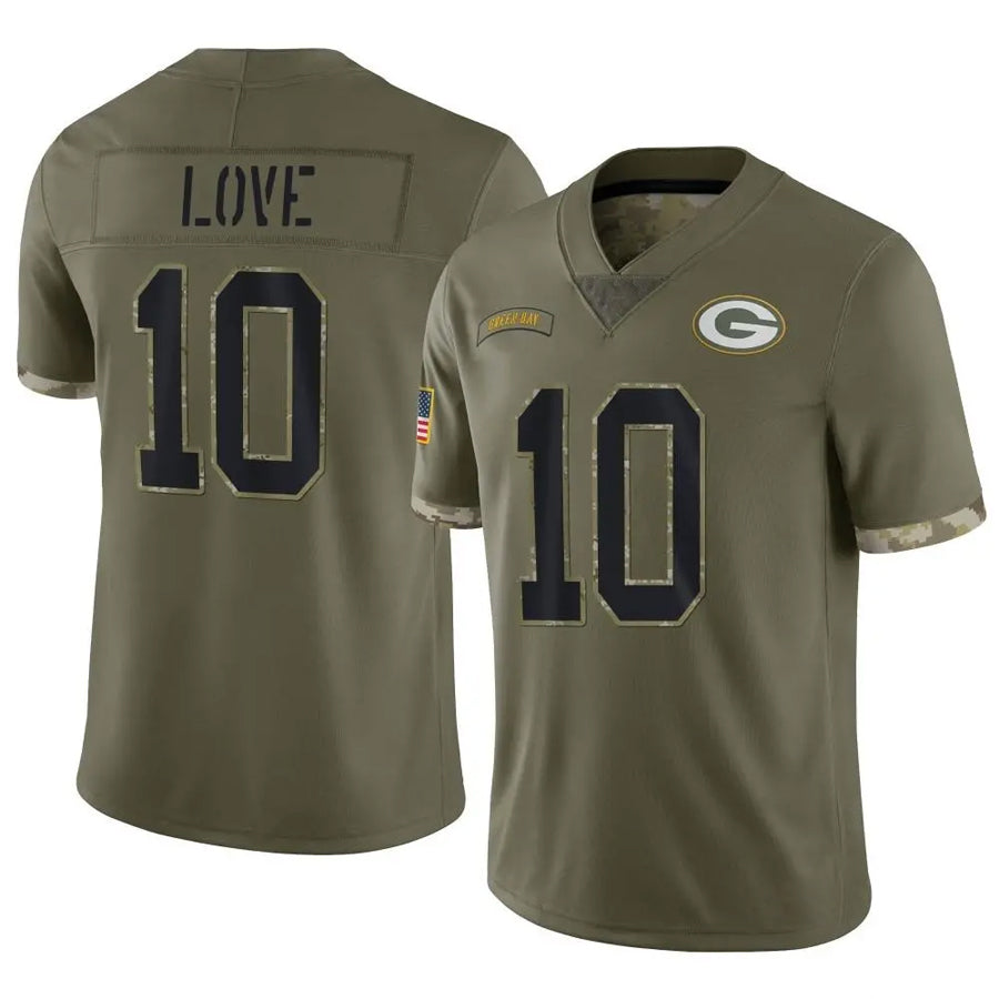 Custom #10 Olive GB Football Shirt Top