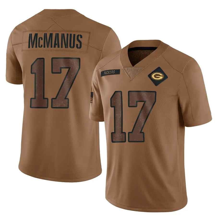 Custom #17 Brown GB Football Shirt Top