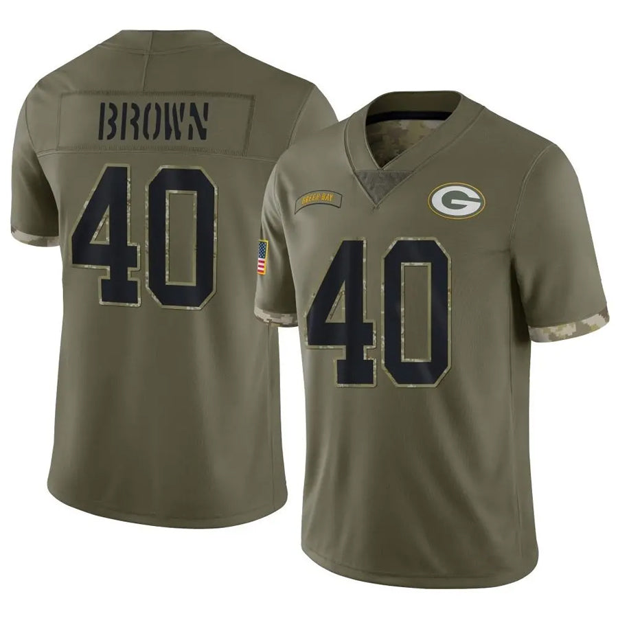 Custom #40 Brown GB Football Shirt Top