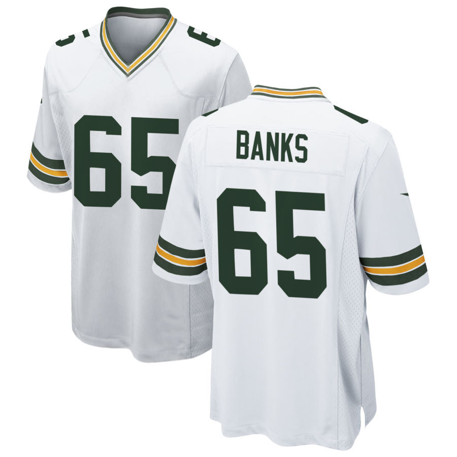 Custom #65 White GB Football Shirt Top