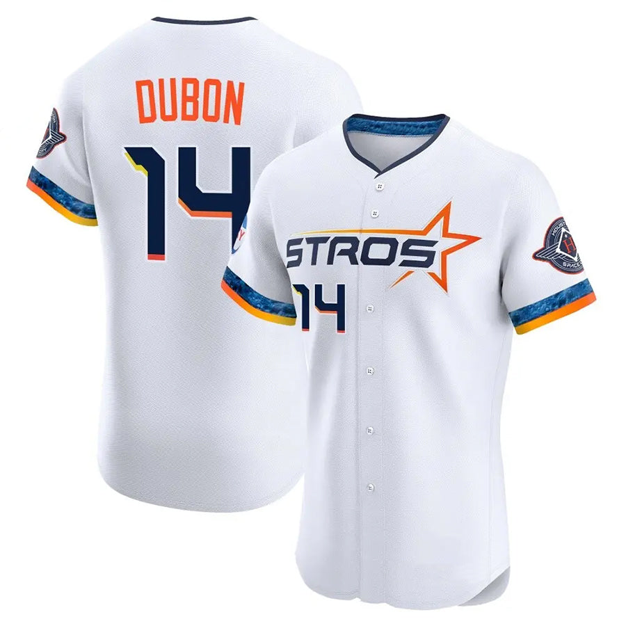 Custom #14 White City Connect HOU Baseball Shirt Top